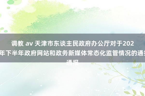 调教 av 天津市东谈主民政府办公厅对于2023年下半年政府网站和政务新媒体常态化监管情况的通报