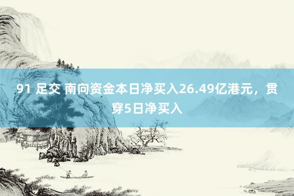 91 足交 南向资金本日净买入26.49亿港元，贯穿5日净买入